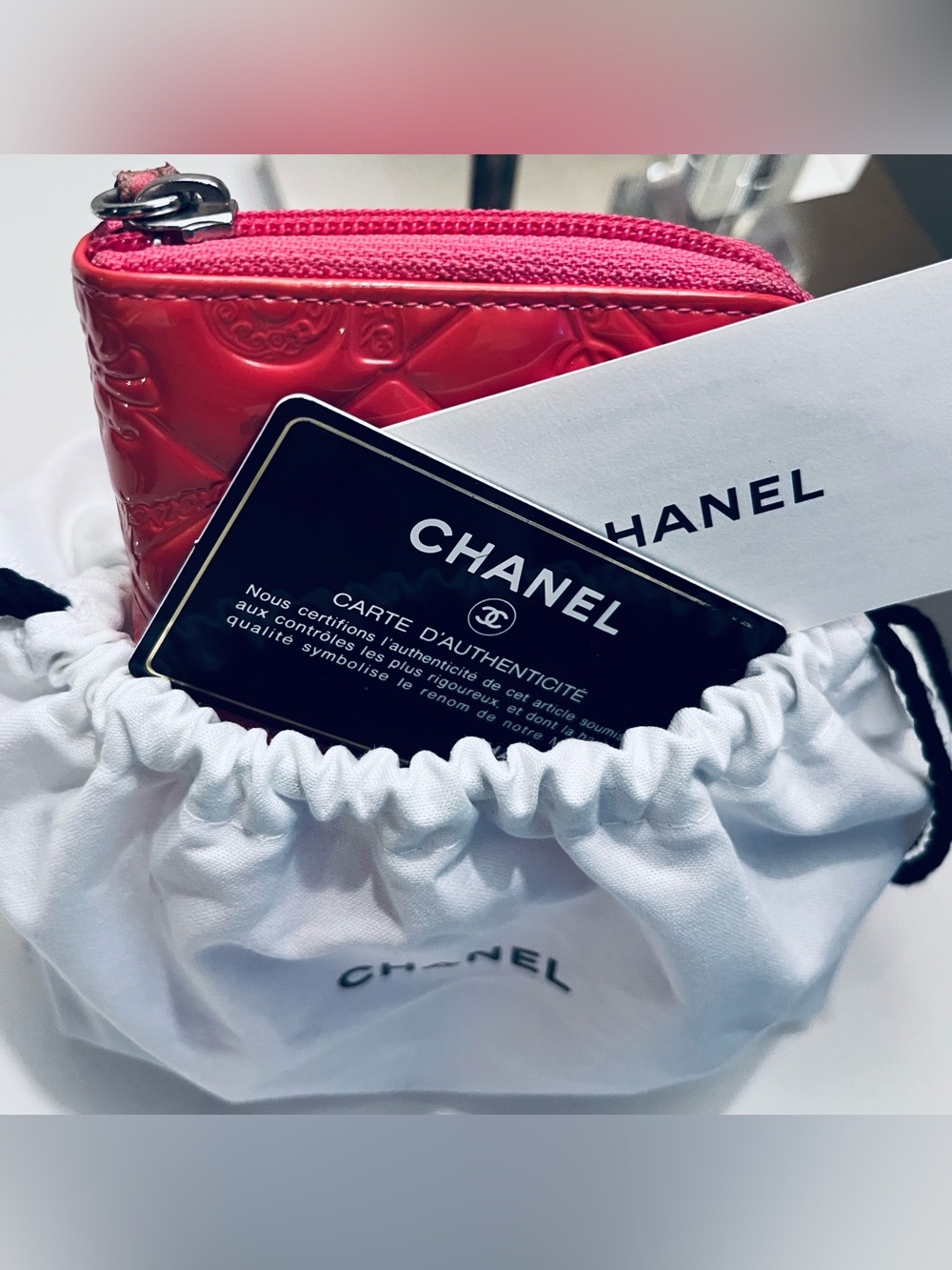 Stunning CHANEL pink precious wallet with dust bag & authenticity card 💕